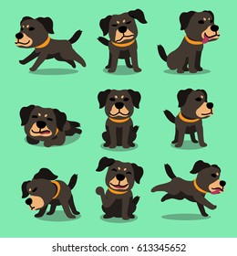 Cartoon character black dog poses