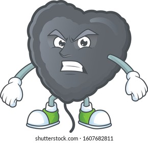 cartoon character of black love balloon with angry face