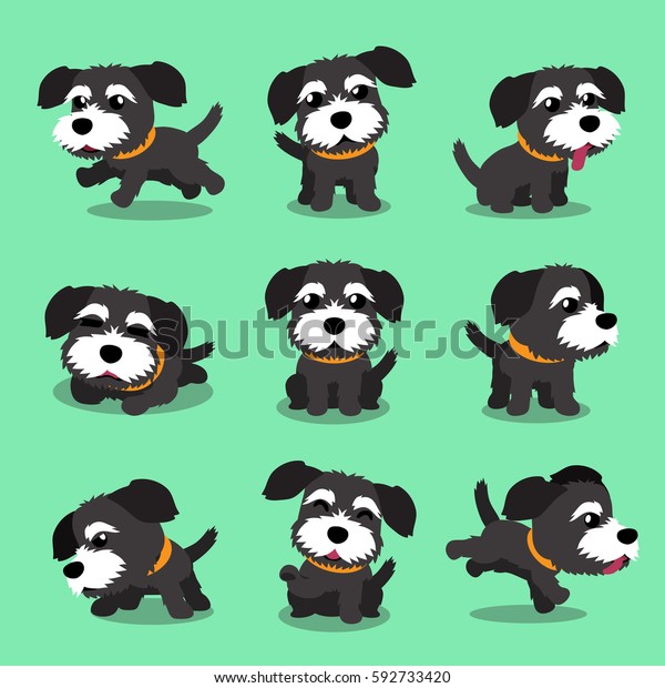 漫画のキャラクター 黒いノーフォークテリア犬のポーズ のベクター画像素材 ロイヤリティフリー