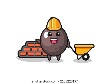 Cartoon-Charakter von schwarzem Olivenbauer , süßes Design für T-Shirt, Aufkleber, Logo-Element