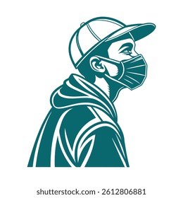 A cartoon character with a blue cap