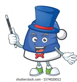 Cartoon character of blue christmas hat Magician style