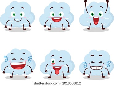 Cartoon character of blue cloud with smile expression. Vector illustration