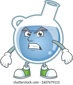 cartoon character of blue potion with angry face