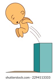 cartoon character body-posture- Jumping. comfortable for animation