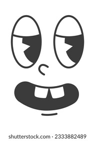 Ilustración del vector de caras de color de caricatura