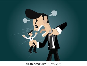 Cartoon character, Boss scolded businessman., vector eps10