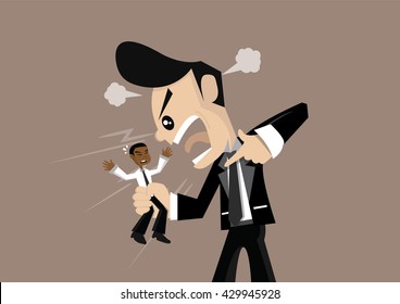 Cartoon character, Boss scolded businessman., vector eps10