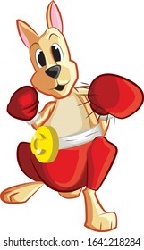 cartoon character , a boxer kangaroo