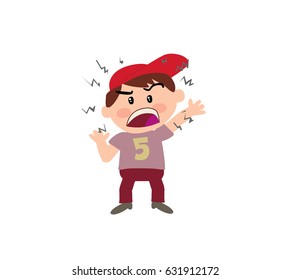 Cartoon Character Boy Angry Isolated Vector Stock Vector (Royalty Free ...