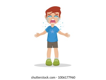 Cartoon Character Boy Crying Vector Eps10 Stock Vector (Royalty Free ...