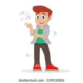 Cartoon character, Boy dancing., vector eps10