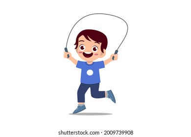 cartoon character boy with multiple activities