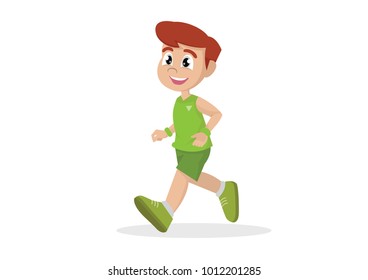 Cartoon character, Boy running, vector eps10
