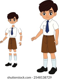 cartoon character of boy in school dress