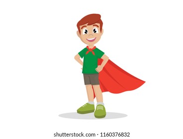 Cartoon character, Boy in Superhero costume., vector eps10