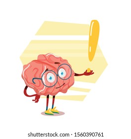 cartoon character brain vector illustration