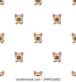 Cartoon character brown cat seamless pattern background for design.