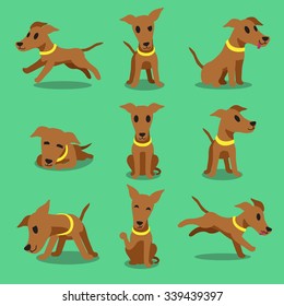 Cartoon character brown greyhound dog poses