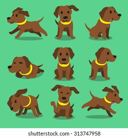 Cartoon character brown labrador dog poses