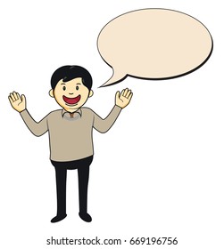 Cartoon Character with Bubble