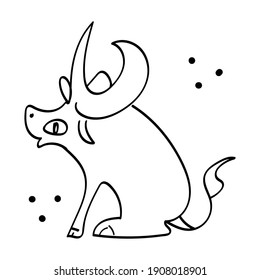 Cartoon character bull doodle  art