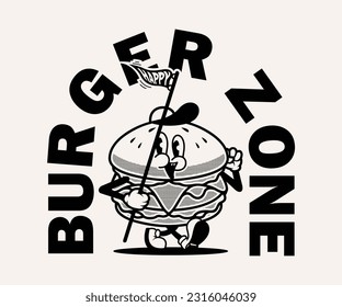 cartoon character of burger Graphic Design for T shirt Street Wear and Urban Style