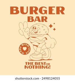 Cartoon character burger for t shirt printing