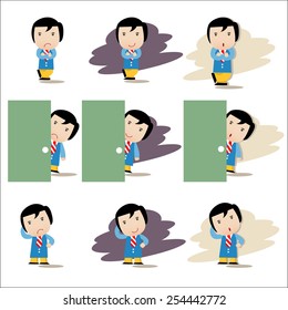 cartoon character business man