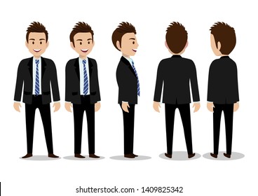 Cartoon Character Business Man Suit Animation Stock Vector (Royalty ...