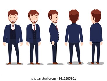 Cartoon Character Business Man Suit Animation Stock Vector (Royalty ...