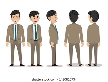 Cartoon Character Business Man Suit Animation Stock Vector (Royalty ...