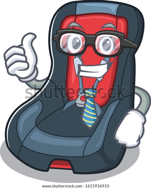 cartoon character of Businessman baby car seat\
wearing glasses