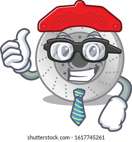 cartoon character of Businessman car brake wearing glasses