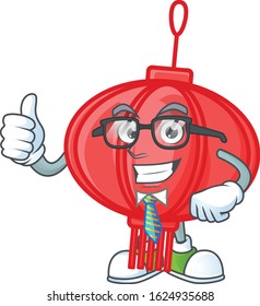 cartoon character of Businessman chinese lampion wearing glasses