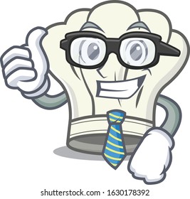 cartoon character of Businessman cook hat wearing glasses
