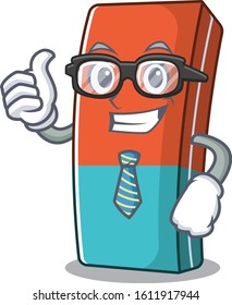 cartoon character of Businessman eraser wearing glasses