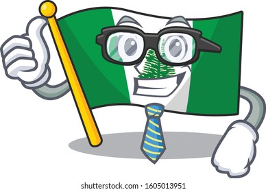 cartoon character of Businessman flag norfolk island wearing glasses