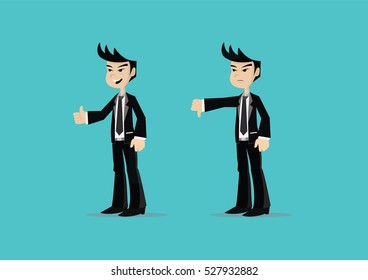 Cartoon character, Businessman Likes and dislikes., vector eps10