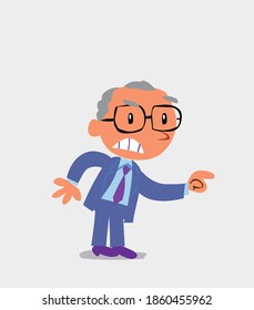 cartoon character of businessman pointing something aggressively