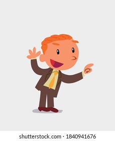 cartoon character of businessman pointing while arguing