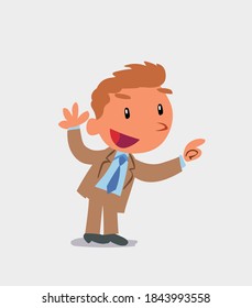 cartoon character of businessman pointing while arguing