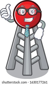 cartoon character of Businessman radio tower wearing glasses