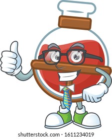 cartoon character of Businessman red potion wearing glasses