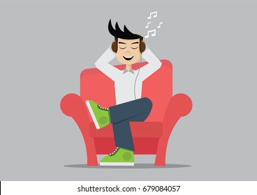 Cartoon character, Businessman resting at home., vector eps10