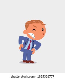 cartoon character of businessman suspecting something wrong