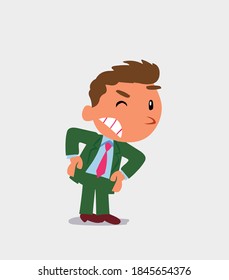 cartoon character of businessman suspecting something wrong