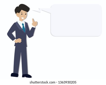 cartoon character businessman talking bubble can be used for placing sample text