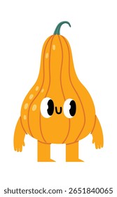 Personagem de desenho animado de uma abóbora de borboleta, com grandes olhos e um sorriso encantador, perfeito para trazer um toque alegre para projetos de Halloween e Ação de Graças