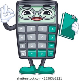 cartoon character calculator with accounting theme